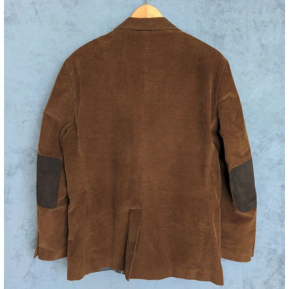 Jos A Bank Reserve Tailored Fit Corduroy Blazer Sz L Brown Elbow Patch Academia